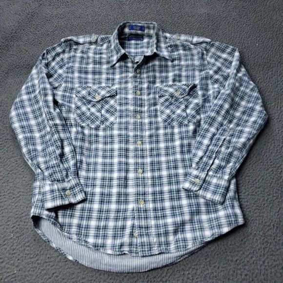 Pendleton Cotton Deck Plaid Button Shirt Multicolor Mens M Medium Long Sleeve - Picture 1 of 7